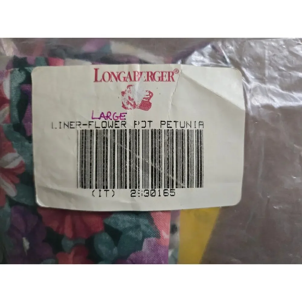 Longaberger Liner for the Large Flower Pot Basket in Petunia (May Series) New